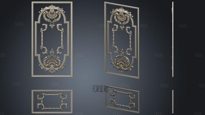 Door onlays in baroque 3d stl for CNC