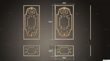 Дверь накладки барокко 3d stl модель для ЧПУ
