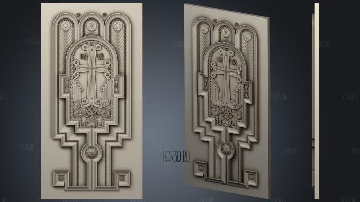 Carved door with cross 3d stl for CNC