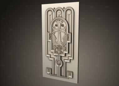 Резная дверь с крестом 3d stl модель для ЧПУ