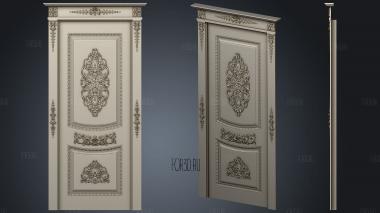 Carved door in classical stl model for CNC