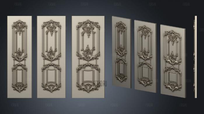 Doors are carved in different sizes 3d stl for CNC