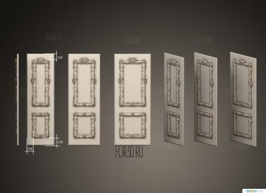 Двери с цветочныйм декором резные разных размеров 3d stl модель для ЧПУ