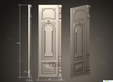 Дверь в классическом стиле с наличником версия1 3d stl модель для ЧПУ