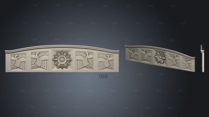 Cornice with birds version1 3d stl for CNC
