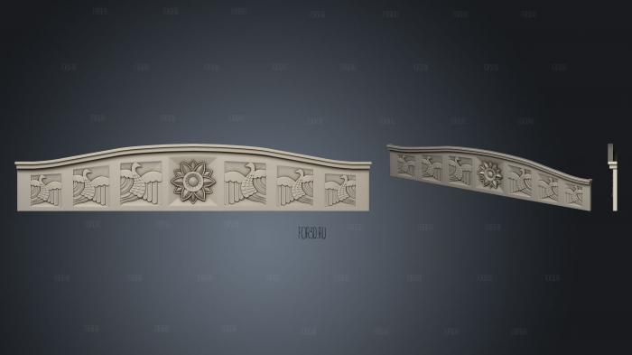 Cornice with birds version2 3d stl for CNC