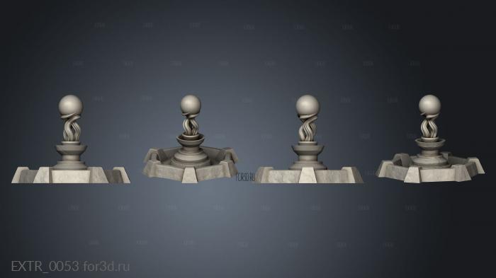 Buildings Town Fountain stl model for CNC