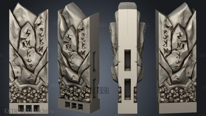 Demon Wall in 1 stl model for CNC