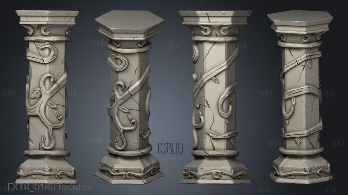 Greek Temple Column B stl model for CNC