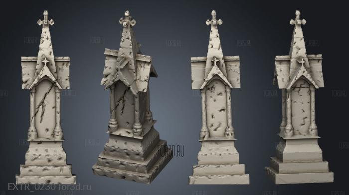 hy ground Headstone 3 m stl model for CNC