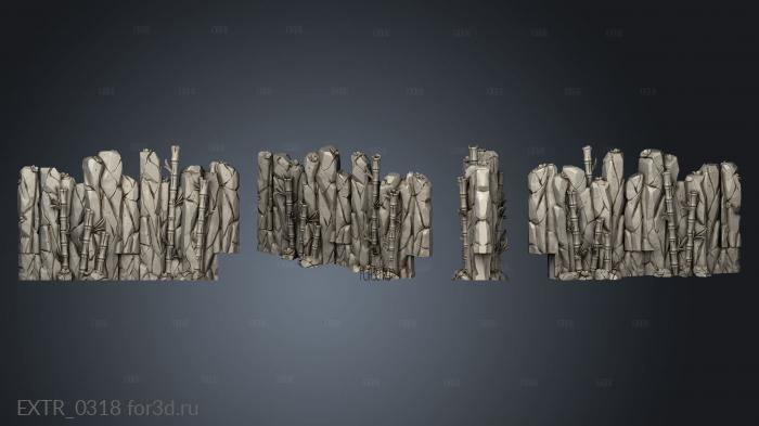 Nature Wall Set Oriental End Bot stl model for CNC