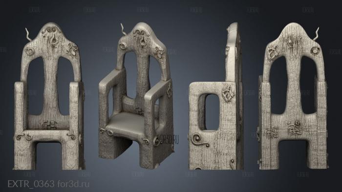 Prop Wooden Throne stl model for CNC