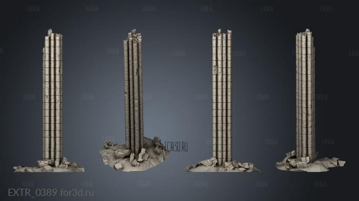 Ruins pillar 1 stl model for CNC