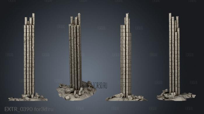 Ruins pillar 2 stl model for CNC