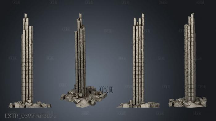 Ruins pillar 4 stl model for CNC