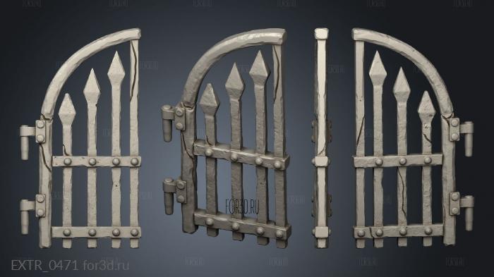Ворота ограды кладбища духов справа 3d stl модель для ЧПУ