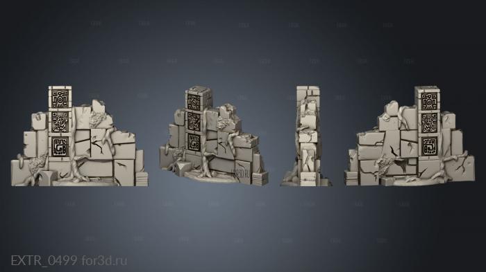 Разрушенная Стена Храма 3d stl модель для ЧПУ