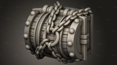 Каменный король Аркадии,Закованный в Цепи сундук 3d stl модель для ЧПУ
