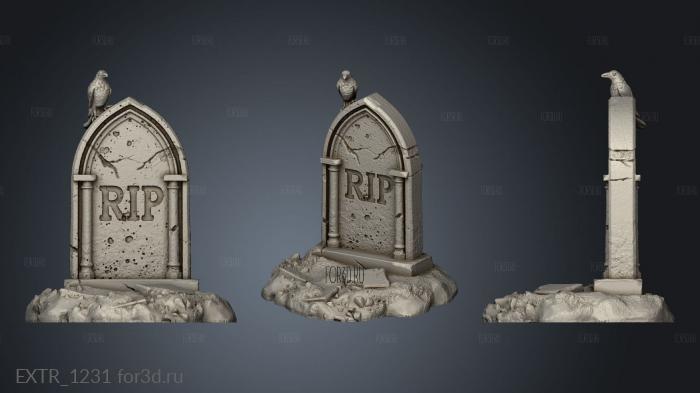 Terrain Tombstone stl model for CNC