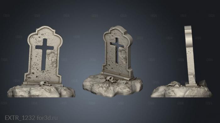 Terrain Tombstone stl model for CNC