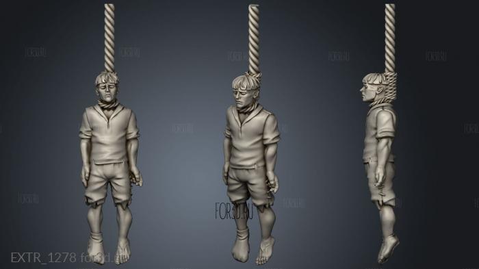 Hanged persons Man stl model for CNC