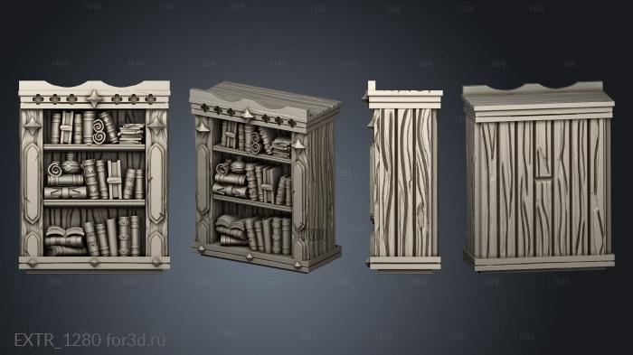 Librarian Corner Bookshelf stl model for CNC