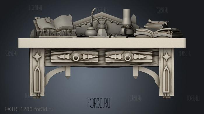 Librarian Corner Desk stl model for CNC