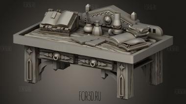 Угловой Стол библиотекаря 3d stl модель для ЧПУ