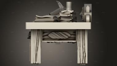 Угловой Стол библиотекаря 3d stl модель для ЧПУ