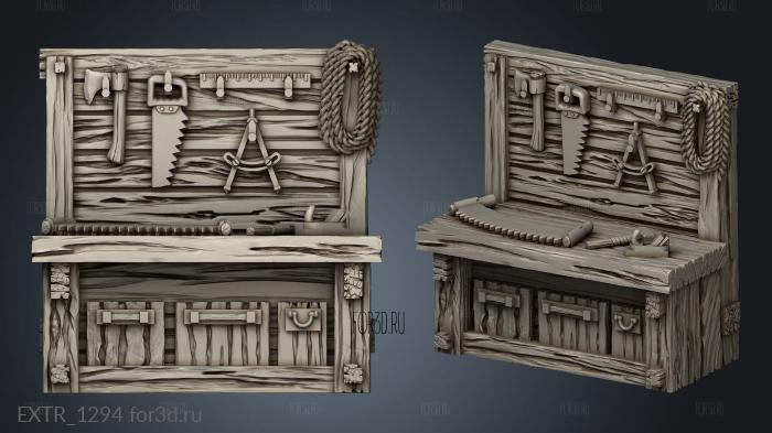 Undertaker Desk stl model for CNC