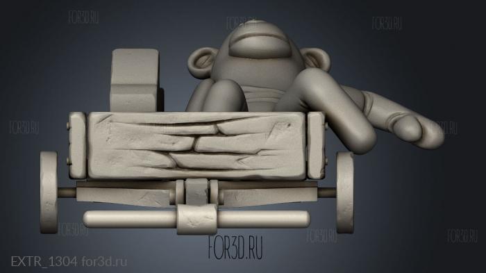 monkey kart 3d stl модель для ЧПУ