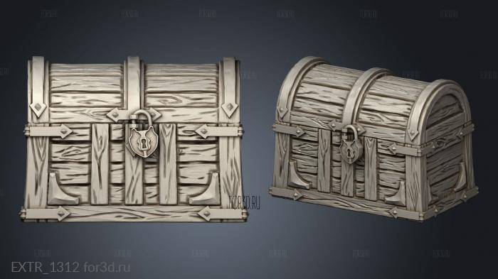 Treasure Chest Closed stl model for CNC