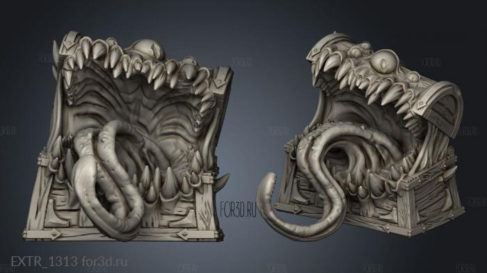 Treasure Chest Mimic stl model for CNC