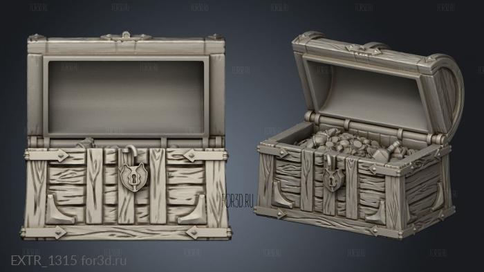 Treasure Chest Open 3d stl модель для ЧПУ