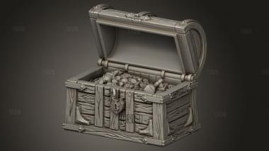 Открытый Сундук С Сокровищами 3d stl модель для ЧПУ