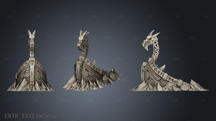 Undead Vikings Props UV Drakar stl model for CNC