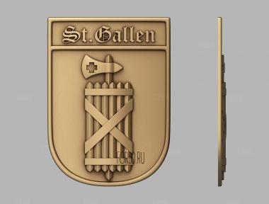 Coat of arms St.Gallen 3d stl модель для ЧПУ