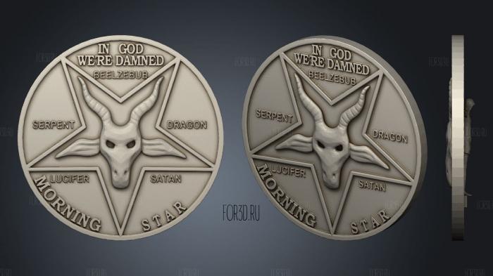 Coin 2 Face In God 3d stl for CNC