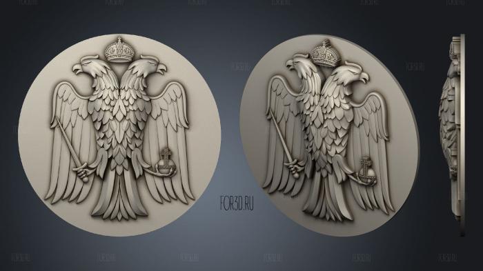 Coat of arms with eagle 3d stl for CNC