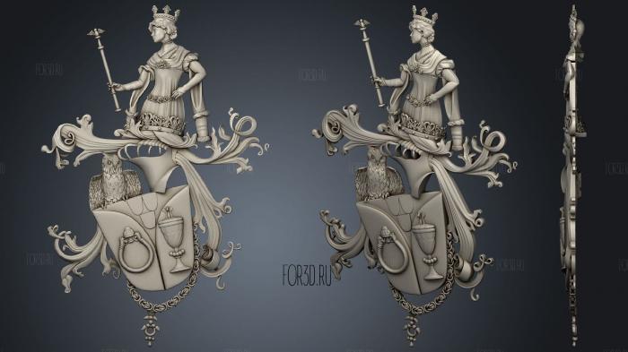 Individual coat of arms 3d stl for CNC