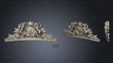 Coat of arms with lions stl model for CNC