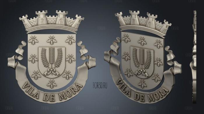 Coat of arms of VILA DE MORA 3d stl for CNC