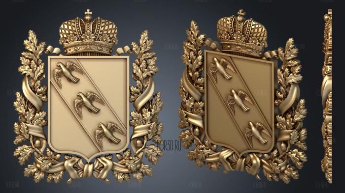 Coat of arms of the Kursk region 3d stl for CNC