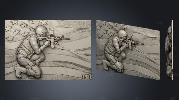 American Soldier stl model for CNC