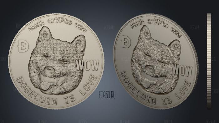 Cryptocurrency dogecoin stl model for CNC