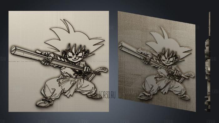 Keychain Son Goku 3d stl модель для ЧПУ