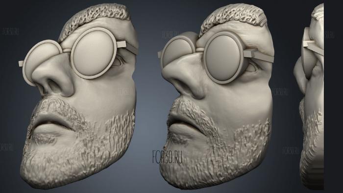 Leon killer portrait bas relief 3d stl модель для ЧПУ