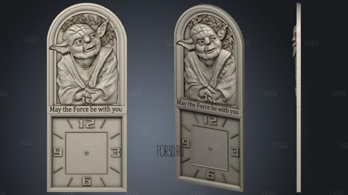 Master yoda Clock stl model for CNC