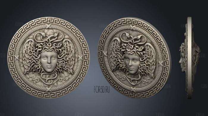 Medusa N Perseus Medallion stl model for CNC