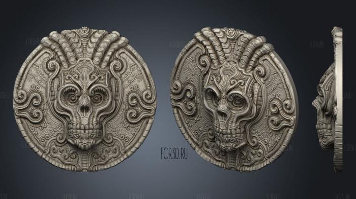 Skull coin 3d stl модель для ЧПУ